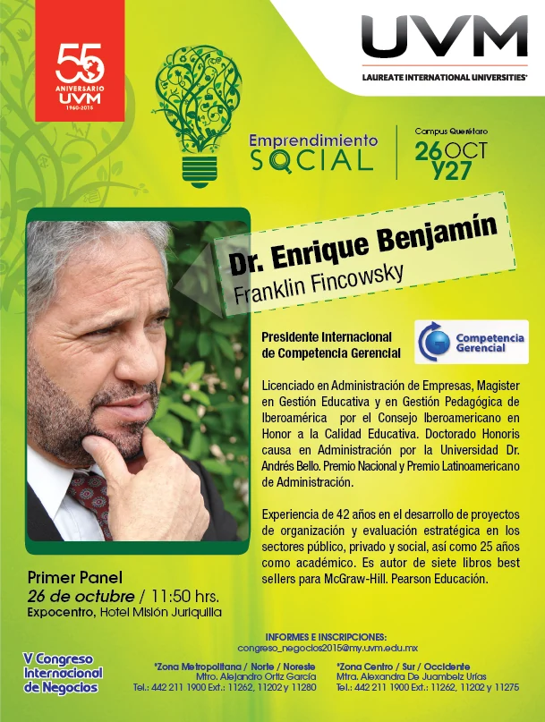Afiche original: Afiche original: Emprendimiento social en el Congreso Internacional de Negocios UVM
