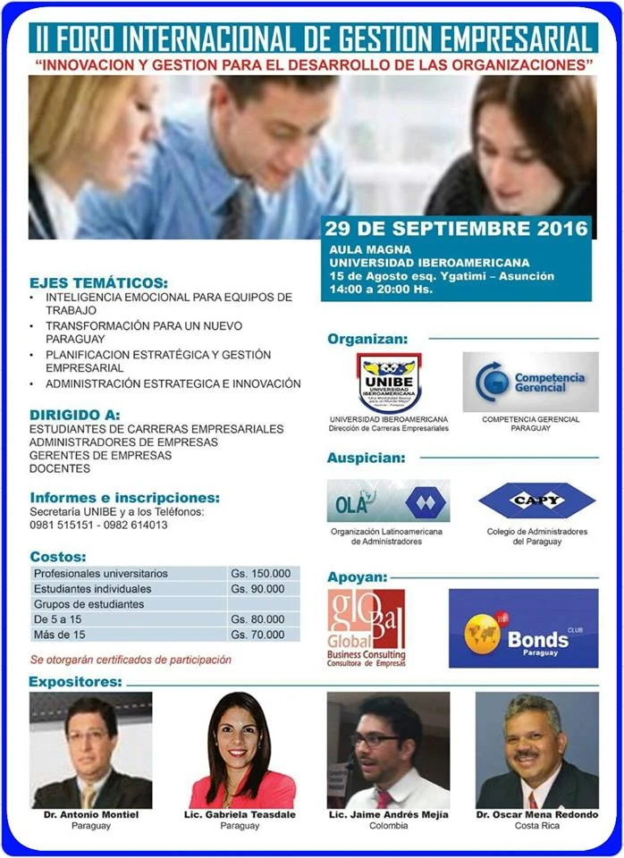 Afiche original: Afiche original: Segundo Foro Internacional de Gestión Empresarial